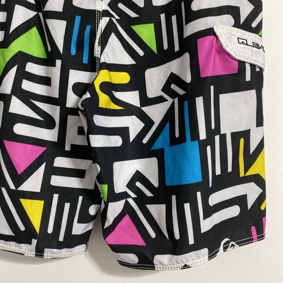 Quicksilver Board Shorts Men's Waist 36 Swim Trunks Cargo Pocket Unlined 90s Y2K - Picture 8 of 11